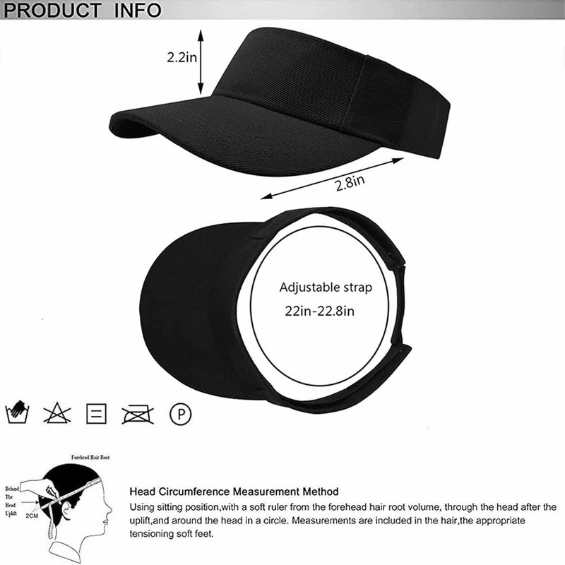 AZJ Store Sun Visor Hats for Women Men Adjustable UV Protection Outdoor Sports Golf Running Sun Caps - Image 5